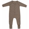 Rastúce merino pyžamo detské (overal) hnedé nature melange Smallstuff Veľkosť: 80