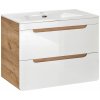 CMD Skrinka do kúpeľne ARUBA WHITE 820 dub craft zlatý/biely lesk MDF/laminát 60 cm x 59 cm x 46 cm