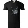 Zadumaná mačka - Tričko z organickej bavlny - 2XL ( Čierna )