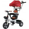 MK H-Trike Harmony trojkolka s otočným sedadlom o 360 stupňov, s rodičovskou rukoväťou, v červeno-bielej farbe + darček