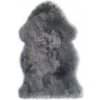 Dekoračná kožušina, pravá ovčia koža, 90 × 60 cm, sivá, 06-4-016-05