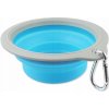 Skladacia (cestovná) plastová miska Dog Fantasy modrá 0,75 l