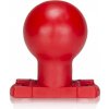 Guľatý análny kolík Oxballs Trainer Plug D červený, silikónový análny kolík 9 x 6,2 cm