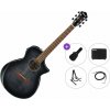 Ibanez AEWC400-TKS Premium SET Transparent Black Sunburst Elektroakustická gitara Jumbo
