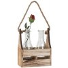 Váza sklo 2ks v drevenej debnke 5127