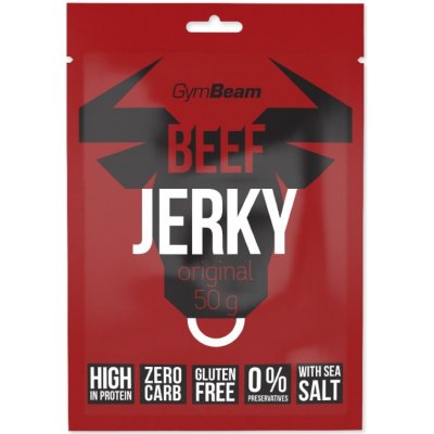 GYM BEAM GymBeam Sušené mäso Beef Jerky 50g original 50 g
