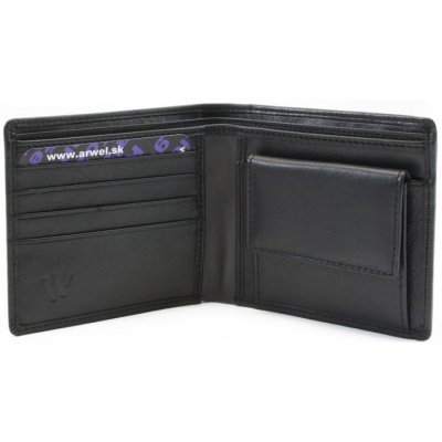 pánska kožená peňaženka Arwel 3223A­ sivá čierna