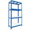 Kovový regál do špajze Biedrax 50 x 90 x 180 cm, modrý - 4 police biele lamino 12mm, 275 kg