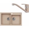 Set Alveus Rock 90 + Nina - Drez Granitový Rock 90 - 780x480mm, vanička 340x400x180mm, 340x350x180mm + bateria Nina