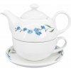 by inspire Porcelánová čajová souprava Luna Pomněnka, bílá/modrá