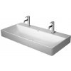 Duravit DuraSquare - Dvojumývadlo, 100x47 cm, s 2 otvormi na batérie, DuraCeram, alpská biela 2353100043