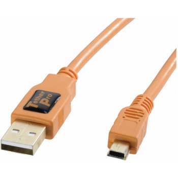 Tether Tools CU5451 USB 2.0 A/MiniB, 5Pin, 4,6m, oranžový