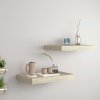 vidaXL Plávajúce nástenné police 2 ks, dubové 40x23x3,8 cm, MDF 323869
