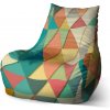 Sablio Sedací vak Bean Trojuholníky - 100 x 90 x 45 cm