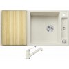 Blanco AXIA III XL 6 S biela soft + drevená krájacia doska 527052 + Blanco DARAS-S biela soft 526937