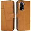 PROTEMIO 108933 STITCHED Peňaženkový kryt pre Xiaomi Redmi A5 svetlohnedý