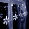 SPRINGOS LED záves Vločky a Hviezdy - 2,5x0,65m, 150LED, 8 funkcií, IP20, studená biela