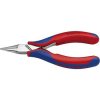 Knipex kleště pro elektr. 3522 DIN9655 půlkulaté, zahnuté v úhlu 45°2K,D145mm