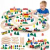 LandToys Drevená vláčikodráha 100 dielov