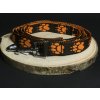 Palkar vodítko z popruhu pre psov 150 cm x 20 mm hnedo-oranžová s labkami (Palkar vodítko z popruhu pre psov 150 cm x 20 mm hnedo-oranžová s labkami)
