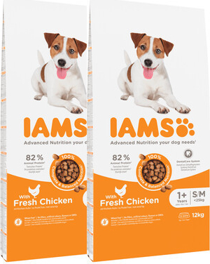 Iams ProActive Health pre dospelých psov malých a stredných plemien s kuracím mäsom 24 kg 2 x 12 kg