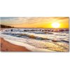 Foto obraz sklo tvrzené Západ slnka pláž 100x50 cm