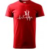 EKG volejbalistky - Klasické pánske tričko vyššej gramáže - L ( Červená )