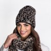 dámska čiapka na zimu s leopardím vzorom