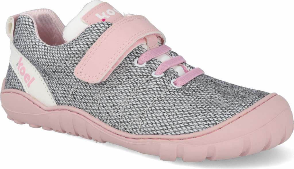 Koel barefoot tenisky Maxim Mesh Pink vegan šedé