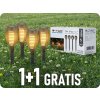 V-TAC Solárne LED zapichovacie svietidlo plameň 1W, 2200K, IP44, balenie 4ks, 1+1 zadarmo!