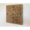Drevené štvorcové hodiny Oak (Designové hodiny s tichým chodom 40x40 cm)