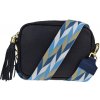 NovaKabelka.sk Bala Blu Scura s prídavným popruhom VI kožená talianska crossbody kabelka modrá