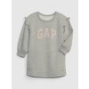 GAP Baby mikinové šaty s logom Sivá 3YRS Sivá Sivá