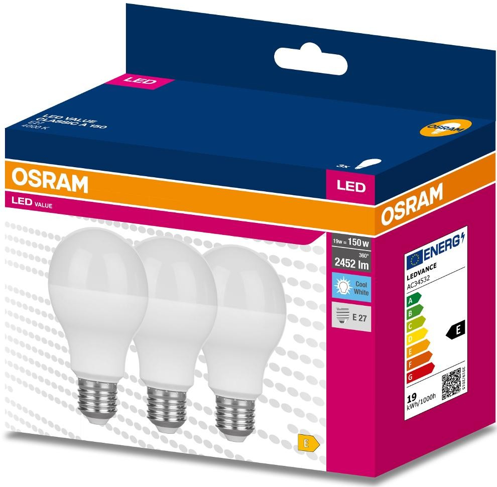 Osram LED Cla. A 150 19 W/4000 K E27