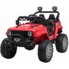 JOKO Elektrické autíčko Jeep OFF Road 4x4, penové kolesá, kožené sedadlo, FM rádio, červené