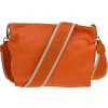 NovaKabelka.sk Prisca Arancione s prídavným popruhom II kožená talianska crossbody kabelka oranžová