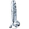 Lovetoy Flawless Clear Dildo 7.5″dildo s prísavkou a semenníkmi 18,5 x 3,4 cm