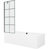 Mexen Cube obdĺžniková vaňa 180 x 80 cm s obkladom a 1-krídlovou zástena 70 cm, čierny vzor - 550518080X9507007077
