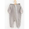 NEW BABY Dojčenský mušelínový overal s kapucňou New Baby Comfort clothes sivá Veľ. 62