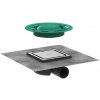 Hansgrohe RainDrain Spot - Podlahový vpust s roštom, 15x15 cm, kefovaná nerezová 56055800