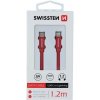 SWISSTEN DÁTOVÝ KÁBEL SWISSTEN TEXTILE USB-C / LIGHTNING 1,2 M ČERVENÝ 71525206