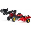 Falk Šliapací traktor 2030M Red Supercharger pedal charger s odpojiteľnou vlečkou