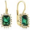 Lillian Vassago Zlaté patentové náušnice so smaragdom a zirkónmi LLV22-GER125YE