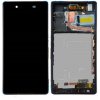 Sony Xperia Z3 Plus / Z4 čierny OEM LCD displej s dotykovým panelom a rámom, predný panel