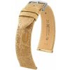Kožený remienok Hirsch Genuine Croco L 01808090-2, béžový, krokodília koža, dĺžka L, Quick Release 20 mm