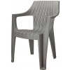 Mega Plast Záhradné kreslo MODENA tmavo sivá 84 x 50 x 60 cm