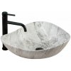 Rea Dora Stone, umývadlo na dosku 515x400x175 mm, šedá imitácia kameňa, REA-U5066