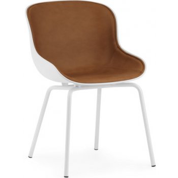 Normann Copenhagen Hyg Chair Ultra Leather hnedá / biela / oceľ