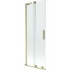 Mexen Velar L, 2-krídlová posuvná vaňová zástena 75 x 150 cm, 8mm číre sklo, zlatý matný profil, 896-075-003-01-55