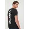 Bavlnené tričko Alpha Industries Backprint T 128507. čierna S